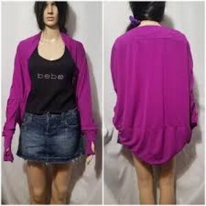 Victoria's Secret VSX Sport Purple Open Front Draped Vented Cardigan Shrug M